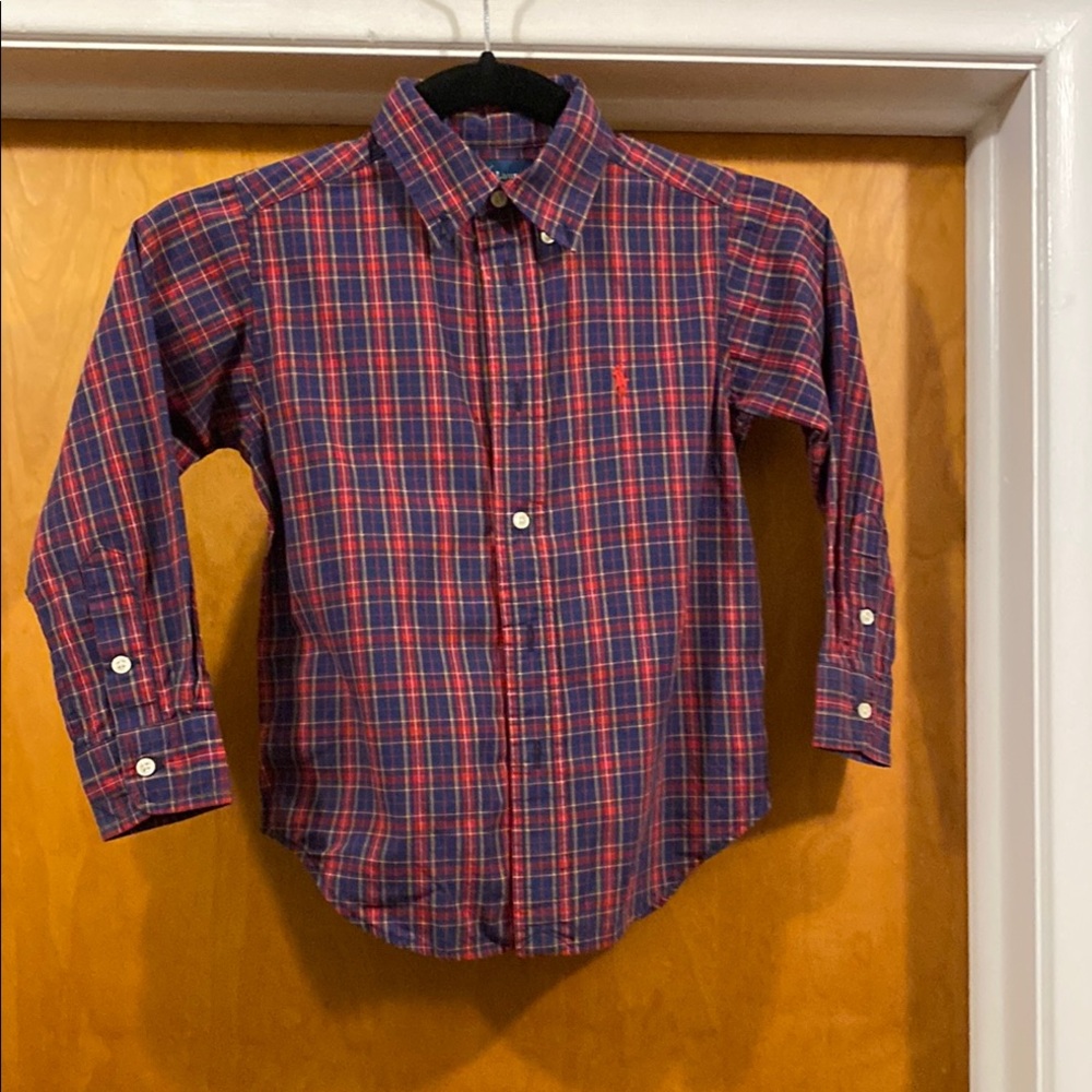 Kids Plaid Shirt - Red and Blue